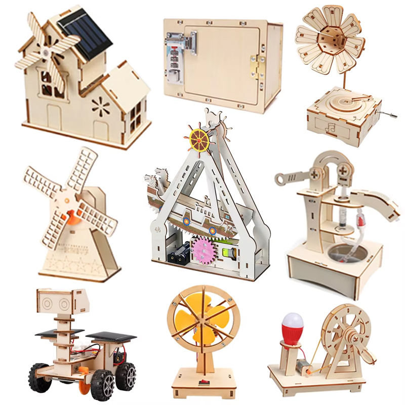 Model Kit Instructions - STEAM実験キット 木製DIYおもちゃ組み立てキット 手組み立て式物理科学モデル 科学授業補助具 6歳から14歳のお子様向け