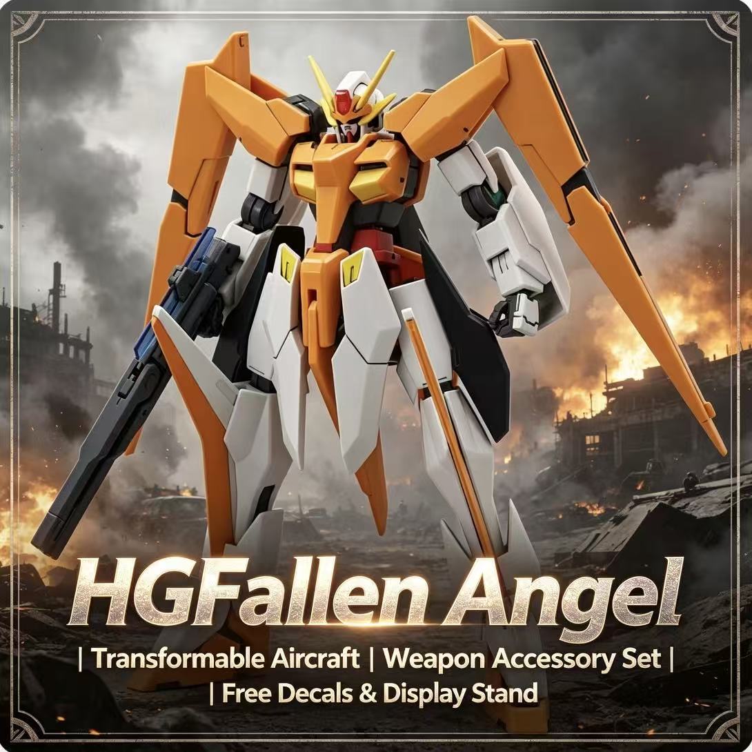 Model Kit Gundam Hg - HG 1/144 落ち落ちた天使変形可能な航空機メカモデルキット、アクセサリー付き、組み立て可能なフィギュア、子供向け教育玩具ギフト