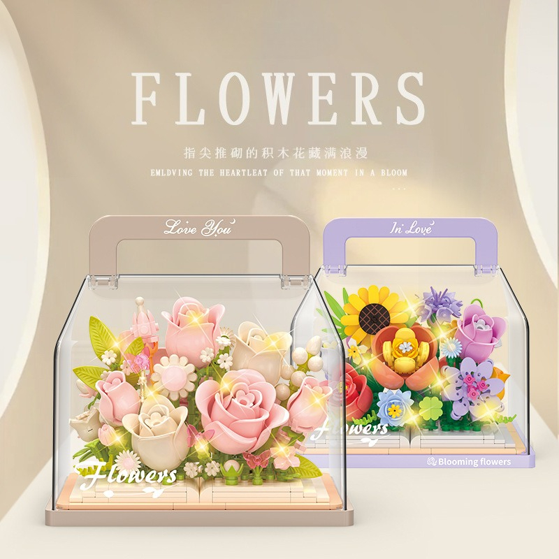 Model Kit Chemistry - 永遠の花植物シリーズ 組み立てブロックモデルキット 植物組み立ておもちゃ クリエイティブクラフト用