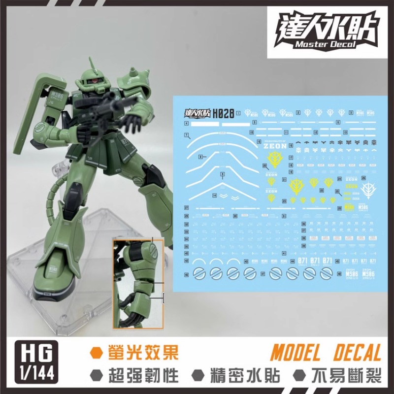 Model Kit Gundam Hg - マスターデカール H028 蛍光ウォータースライドデカール HG 1/144 MS-06
