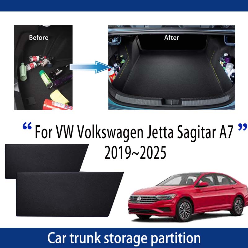 Model Kit Volkswagen - 車のトランク収納用の多機能仕切り,VWフォルクスワーゲン,ジェッタ,サギター,A7,2019-2025用の内部部品