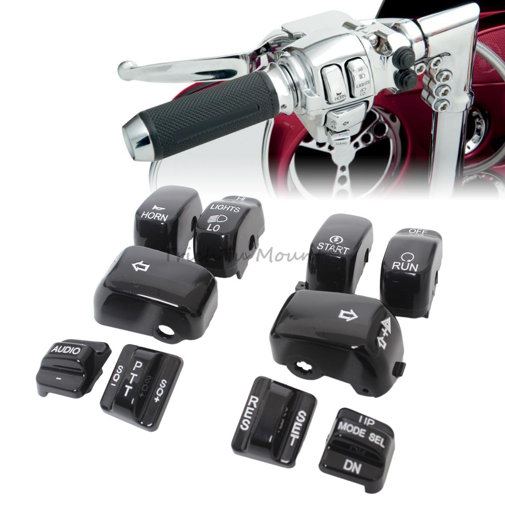 Model Kit Harley Davidson - オートバイのハンドルバー用ハンドスイッチハウジングキャップ,ハーレーツーリング用ボタンカバーキット,flhtcu,flhtk,fltr,fltru,flhtcutg,アクセサリー