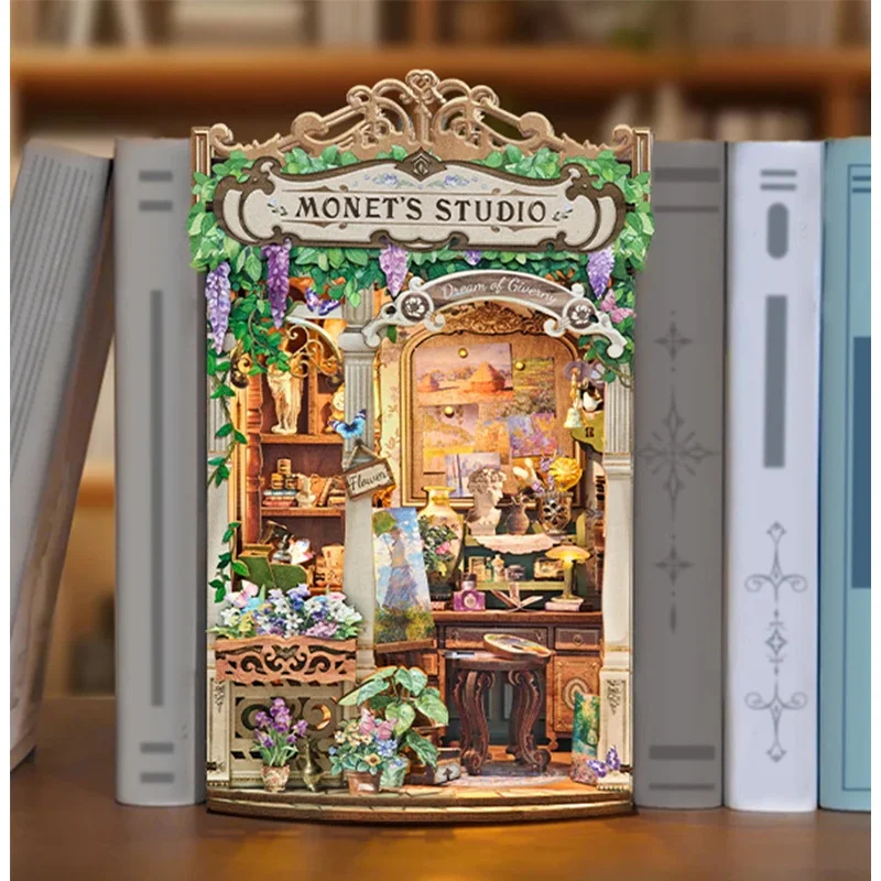 木製モネのスタジオブックヌック棚インサートDIYモデルキット - Model Kit Studio のレビューと価格