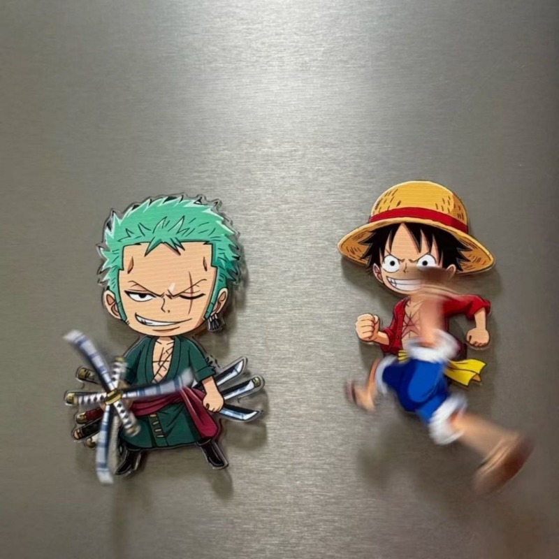 ワンピースの回転式冷蔵庫マグネット、アニメキャラクターのルフ - Model Kit One Piece のレビューと価格