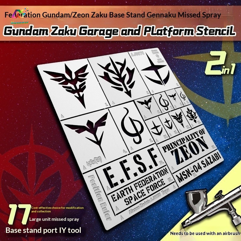 Alexen AJ0078 ステンレス鋼エアブラシステンシル - Model Kit Gundam Hg のレビューと価格