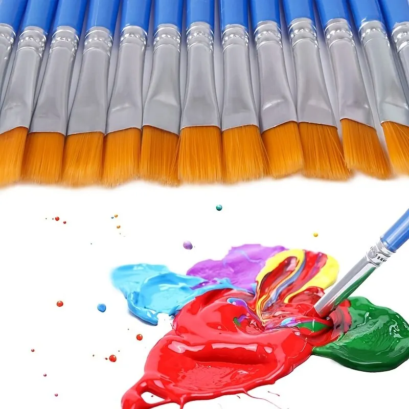 ナイロン製平筆 プラスチックハンドル付き 多目的塗装ツール  - Plastic Model Paint のレビューと価格
