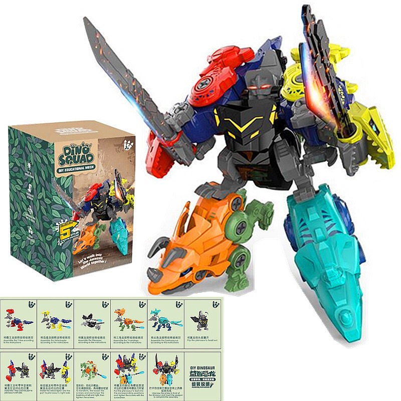 5 で 1 子供アセンブリ恐竜変換恐竜ロボットコンストラクタ - Model Kit Dinosaur Bandai のレビューと価格