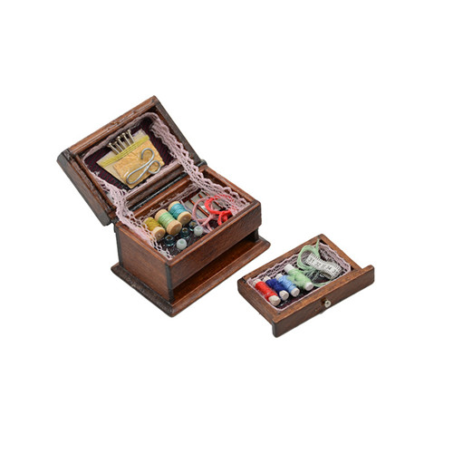 ミニ針仕事用針飾り、1:12 ドールハウス レトロ裁縫箱 - Model Kit Vintage のレビューと価格